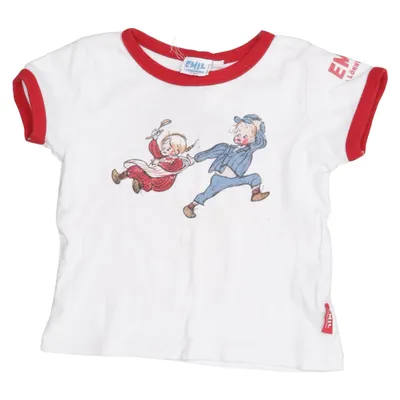 T-shirt (Vit, Röd) från Emil i Lönneberga Bomull