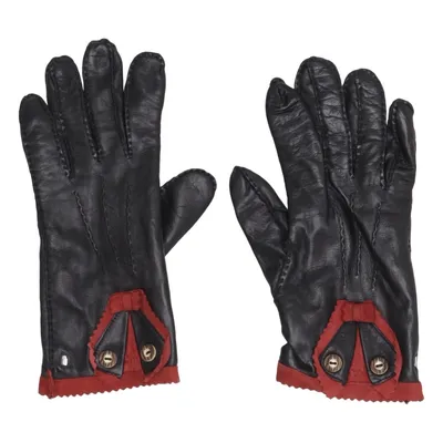 Leather gloves (Black, Red) from Roeckl Cashmere, Leather