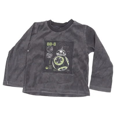 T-shirt à manches longues (Gris) de Star Wars Coton, Polyester