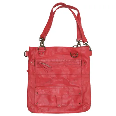 Sac à bandoulière (Rouge) de La Redoute Coton, Cuir