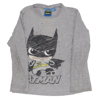 T-shirt à manches longues (Gris, Noir, Jaune) de Batman Coton, Polyester