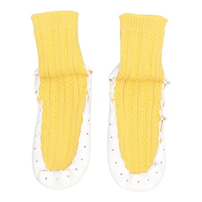 Slippers (Wit, Geel) van Nowali Leer