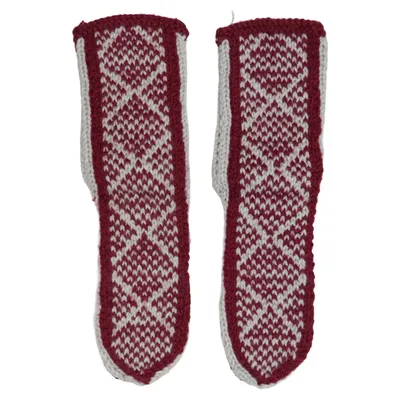 Hausschuhe (Grau, Rot, Mehrfarbig) Leder, Wolle