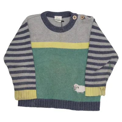 Trui (Groen, Grijs, Blauw) van Alana Katoen, Wol