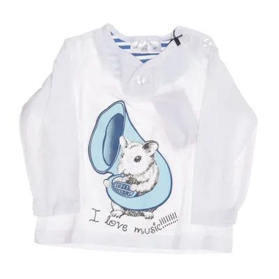 Långärmad t-shirt (Vit, Flerfärgad) från Okay's