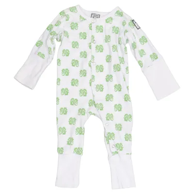 Sparkdräkt (Vit, Grön) från Polkadot Design Bomull