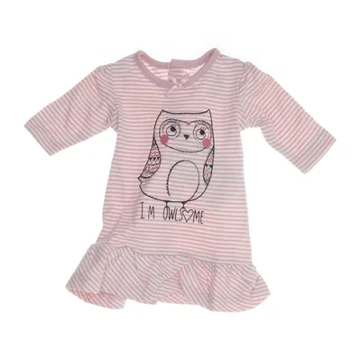 Klänning (Rosa, Vit) från Yigga Ekologisk bomull