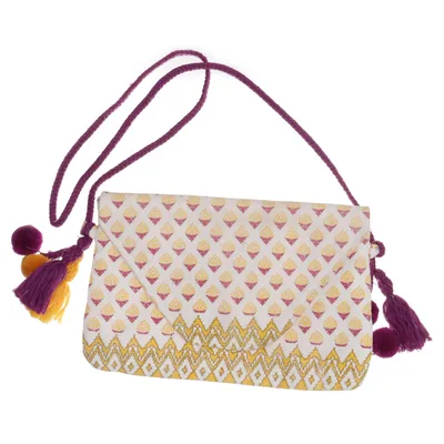 Axelremsväska (Vit, Flerfärgad) från Antik Batik