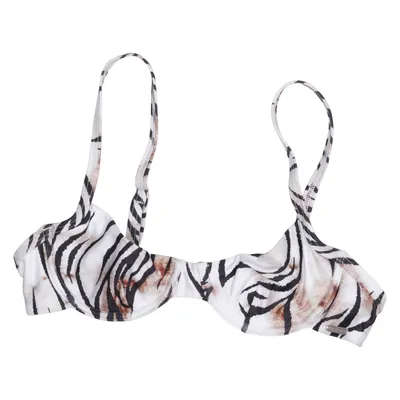 Bikinioberteil (Weiß, Braun, Schwarz) von Free Society Elasthan, Polyester