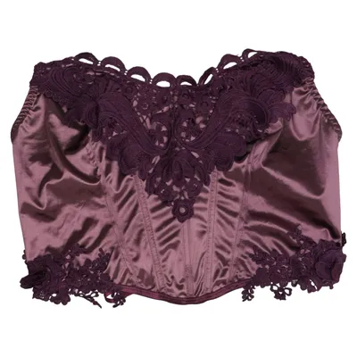 Bustier (Purple) from Romwe Elastane, Polyester