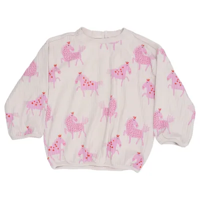 Sweatshirt (Beige, Pink, Flerfarvet) fra Hema Elastan, Økologisk bomuld