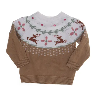 Julesweater (Brun, Hvid, Flerfarvet) fra Hema Akryl, Bomuld