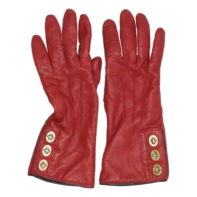 Gants en cuir (Rouge) de Coach Cachemire, Cuir, Laine
