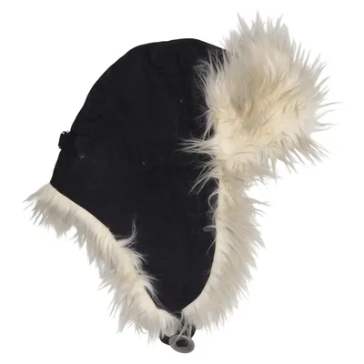 Trapperhat (Sort, Beige) fra Eve Akryl, Bomuld, Polyester