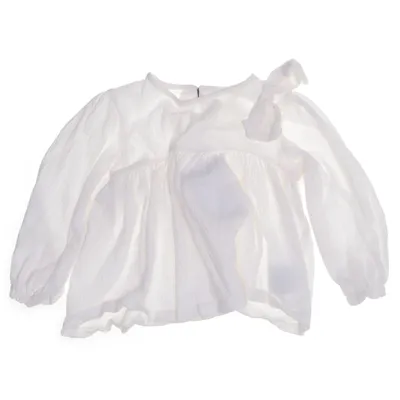 Bluse (Hvid) fra H&M Bomuld, Elastan, Polyester