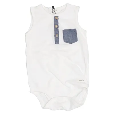 Body (White, Blue) from Newbie by KappAhl Organic cotton