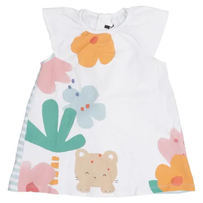 Dress (White, Multicolored) from Mayoral Newborn Cotton, Elastane
