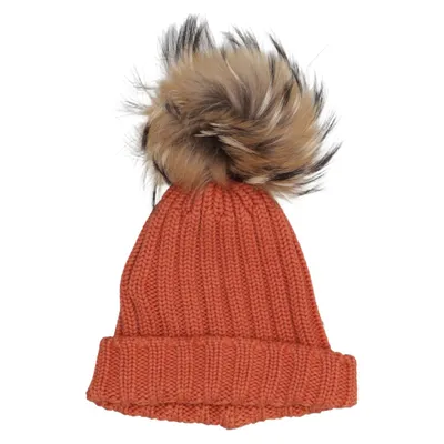 Bobble hat (Orange, Brown) from Barrie Merino wool