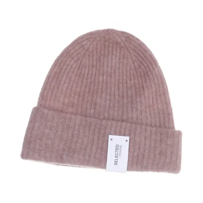 Beaniemössa (Beige) från Selected Femme Alpackaull, Elastan, Nylon, Polyuretan