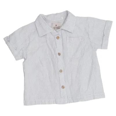 Chemise à manches courtes (Bleu, Blanc) de Huttelihut Coton biologique