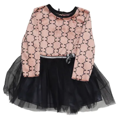 Flower girl dress (Pink, Black) from Lady Cotton, Polyester