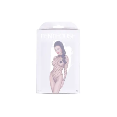Underklädesbody (Turtleneck fishnet teddy) från Penthouse Elastan, Nylon