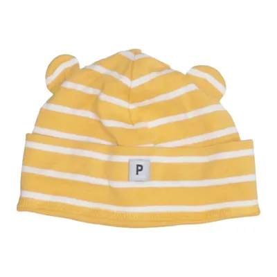Beanie (Yellow, White) from Polarn O. Pyret Organic cotton