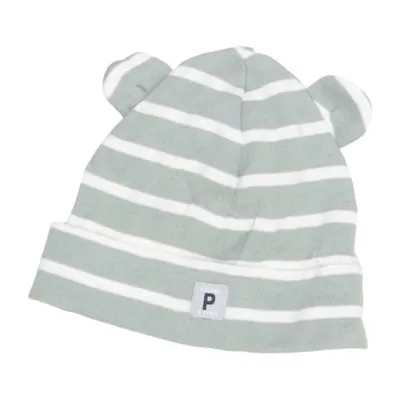 Beanie (Green, White) from Polarn O. Pyret Organic cotton