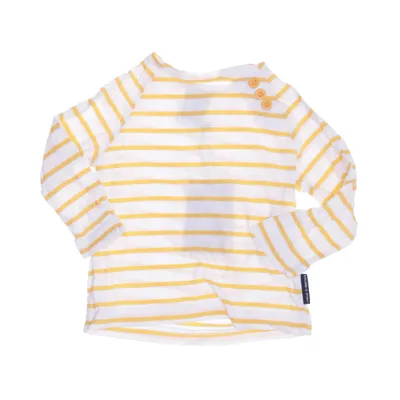 Långärmad t-shirt (Vit, Gul) från Polarn O. Pyret Bomull