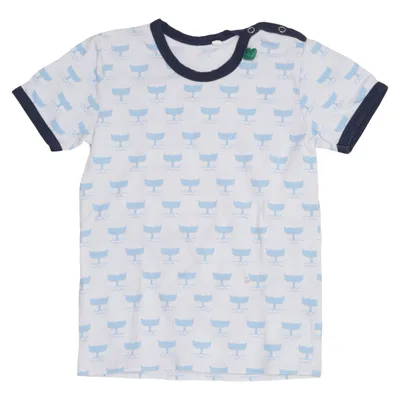 T-shirt (Hvid, Blå) fra Fred's World by Green Cotton Bomuld, Elastan