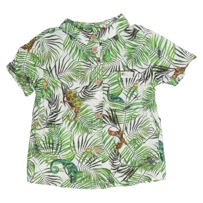 Short sleeve shirt (Green, Multicolored) from Nathalie Lété x H&M Cotton