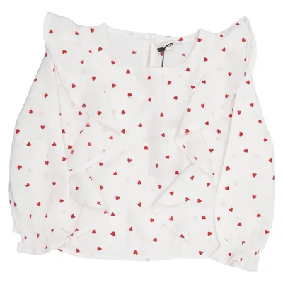 Blus (Vit, Röd) från KappAhl Elastan, Polyester