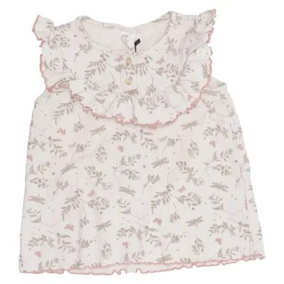 Bluse (Beige, Flerfarvet, Hvid) fra H&M Bomuld, Elastan