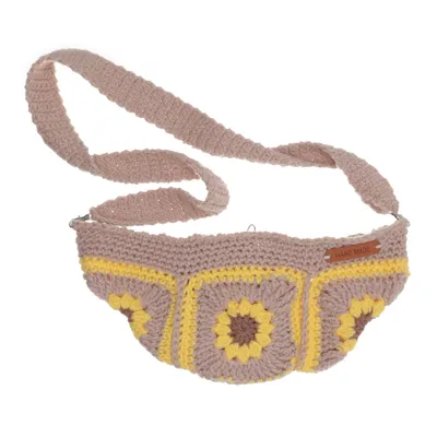 Shoulder-bag (Brown, Yellow) from Handmade
