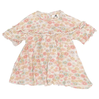 Kleid (Beige, Mehrfarbig) von Konges Sløjd Elasthan, Bio-Baumwolle