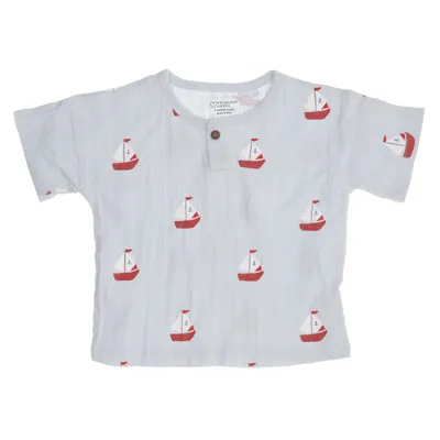 T-shirt (Blauw, Wit, Rood) van Primark Cares Katoen, Elastaan