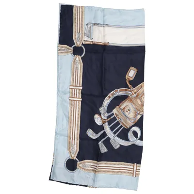 Headscarf (Blue, White, Brown) from Sevini Silk