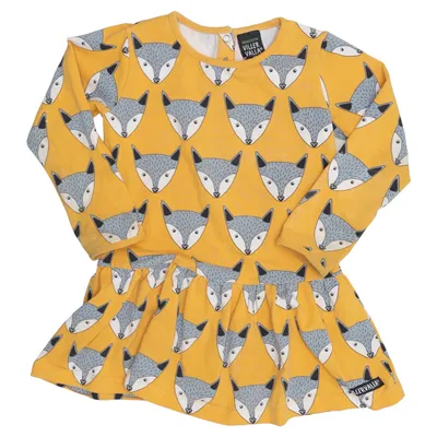 Dress (Yellow, Gray, White) from Villervalla Elastane, Organic cotton