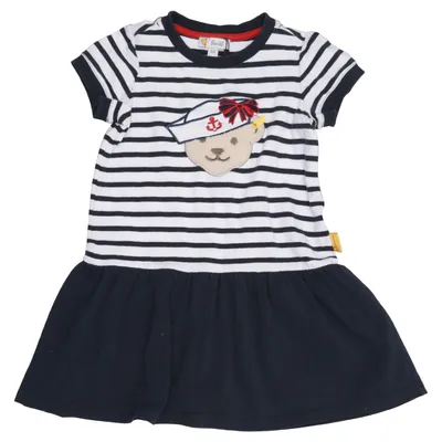 Dress (Blue, White) from Steiff Cotton, Elastane