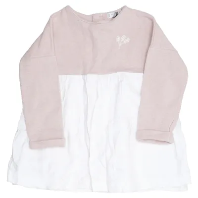 Jurk (Roze, Wit) van Mango Kids Acryl, Katoen, Polyamide, Polyester, Viscose