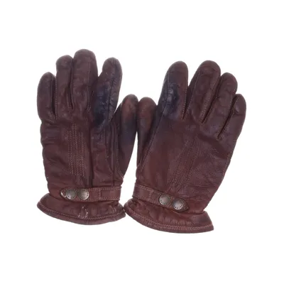 Læderhandsker (Brun) fra Hestra Polyester, Læder