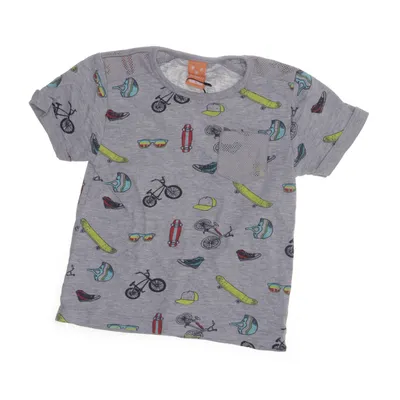 T-shirt (Grå, Flerfärgad) från Pusblu Bomull, Polyester