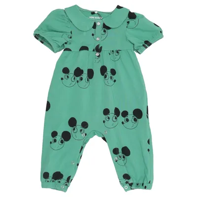 Barboteuse (Vert, Noir) de Mini Rodini Coton, Élasthane