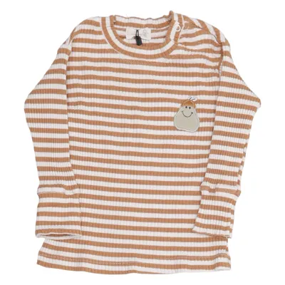 Long sleeve T-shirt (Brown, White) from Lindex Cotton, Elastane