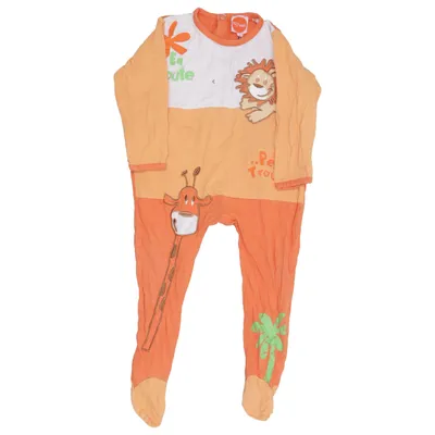 Barboteuse (Orange, Blanc) de Kitiwatt Coton