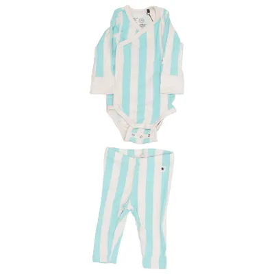 Ensemble (Bleu, Blanc) de Lindex Baby Coton, Élasthane