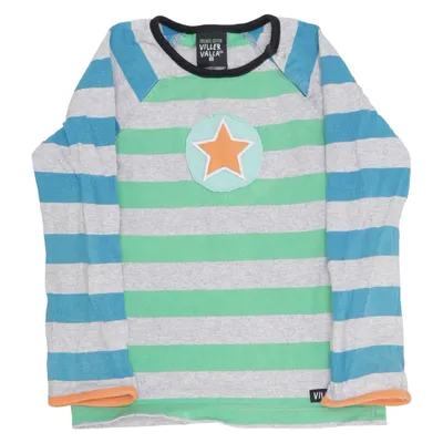 Lange mouwen shirt (Blauw, Groen, Grijs) van Villervalla Organisch katoen