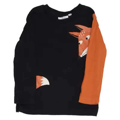 Lange mouwen shirt (Zwart, Oranje) van Newbie by KappAhl Katoen