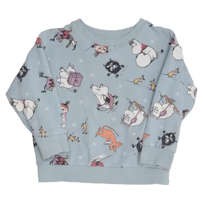 Sweatshirt (Blauw, Meerkleurig) van Moomin by Lindex Katoen, Elastaan