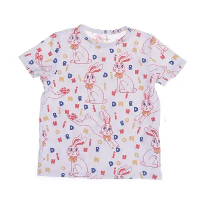 T-shirt (Vit, Flerfärgad) från Mini Rodini Elastan, Lyocell